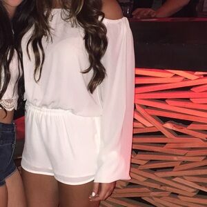 White off the shoulder romper